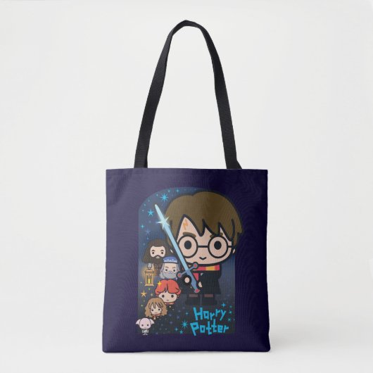Tote Bag Caricature Harry Potter Chambre des secrets Graphi (Devant)
