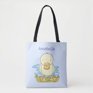 Tote Bag Caricature jaune mignon pour canard bébé