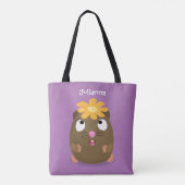 Tote Bag Caricature joyeuse de cobaye mignonne (Dos)