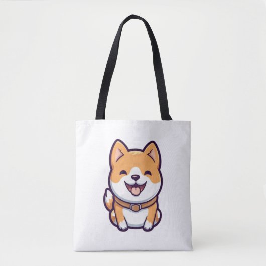 Tote Bag Caricature mignonne Shiba Inu (Devant)