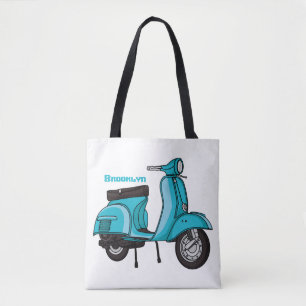 Tote Bag Caricature moto mopée mûre illustration
