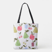 Tote Bag Caricature sans joint rayé fruits pomme poires che (Dos)