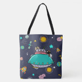 Tote Bag Caricature spatiale astronaute (Devant)
