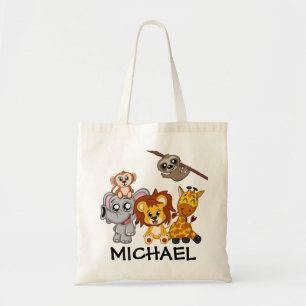 Tote Bag Caricature sur la forêt tropicale humide pour ani