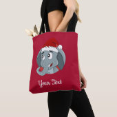 Tote Bag Caricature sur les éléphants de Noël Fourre-tout (De près)