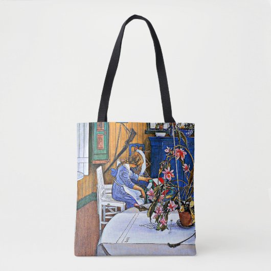 Tote Bag Carl Larsson, Intérieur avec Cactus, (Devant)
