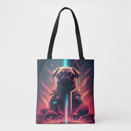 Tote Bag Carlin adorable en costume robotique futuriste (Devant)