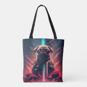 Tote Bag Carlin adorable en costume robotique futuriste (Dos)