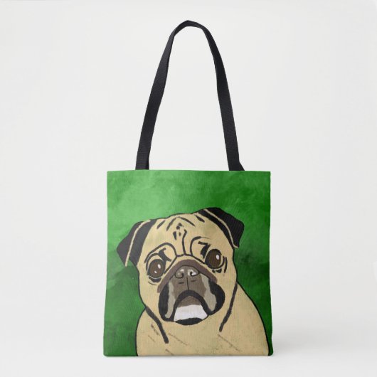 Tote Bag Carlin Chien Aquarelle Art Portrait (Devant)