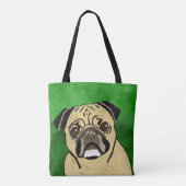 Tote Bag Carlin Chien Aquarelle Art Portrait (Dos)