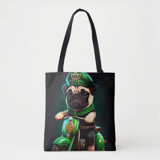 Tote Bag Carlin Chien Conduite Vélo St. Patrick's Day (Devant)