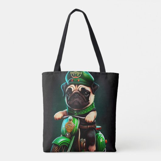 Tote Bag Carlin Chien Conduite Vélo St. Patrick's Day (Dos)