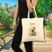Tote Bag Carlin Chien Maman Aquarelle Cute Floral Personnal