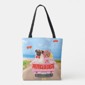 Tote Bag Carlin Chien Saint-Valentin Coeurs de camion (Dos)