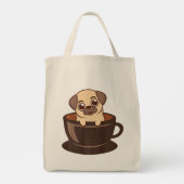 Tote Bag Carlin Dans Une Mug Café Buveur Chien Animaux Anim (Dos)
