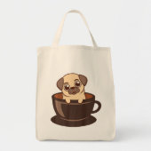 Tote Bag Carlin Dans Une Mug Café Buveur Chien Animaux Anim (Devant)