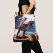 Tote Bag Carlin équitation dinosaur licorne dans l'espace (De près)