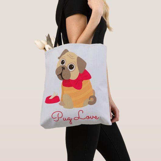 Tote Bag Carlin Love adorable carlin chiot chien (De près)
