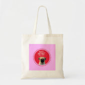 Tote Bag Carlin mignon Chien Chien Heureux Anniversaire Chi (Devant)