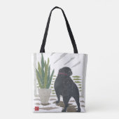 Tote Bag Carlin noir, chien, moderne (Dos)