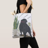 Tote Bag Carlin noir, chien, moderne (De près)