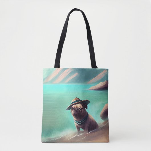 Tote Bag Carlin profitant de la peinture sur plage (Devant)