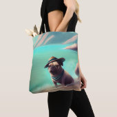 Tote Bag Carlin profitant de la peinture sur plage (De près)