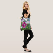 Tote Bag Carnation rose avec marguerites (Sur le modèle)
