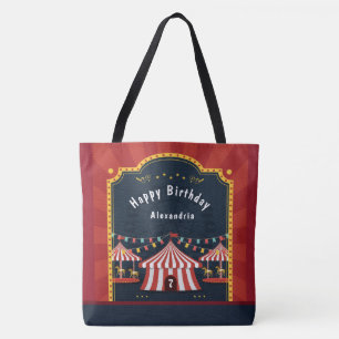Tote Bag Carnaval de cirque vintage Joyeux anniversaire