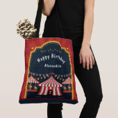 Tote Bag Carnaval de cirque vintage Joyeux anniversaire (De près)