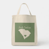 Tote Bag Caroline du Sud Accueil Carte de l'État Amour Form (Dos)
