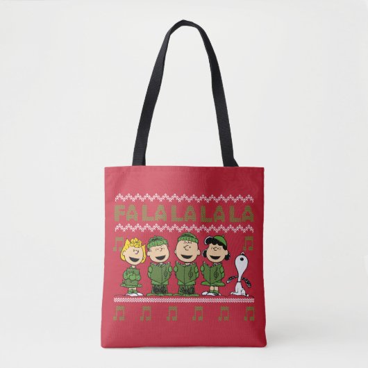 Tote Bag Caroling Christmas Sweater Graphic (Devant)