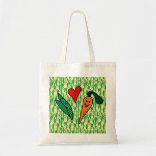 Tote Bag Carottes d'amour de pois, conception verte et
