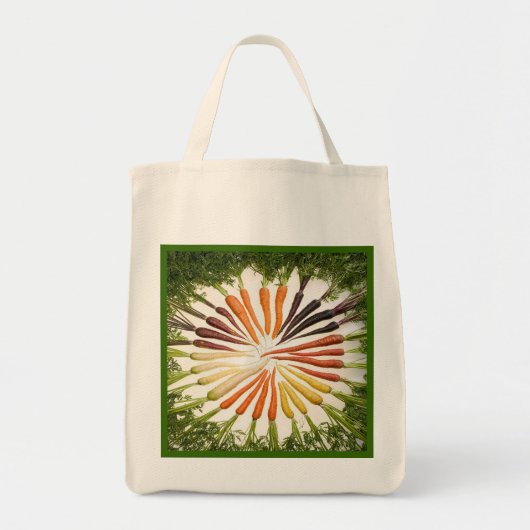 Tote Bag Carottes multicolores arc-en-ciel (Devant)