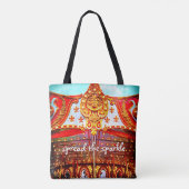 Tote Bag Carousel d'or Face photographie Étaler l'étincelle (Dos)
