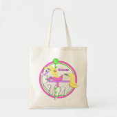 Tote Bag Carousel Pony avec Rose rose et vert (Devant)