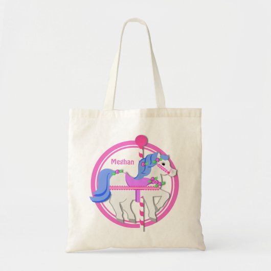 Tote Bag Carousel rose pâle et bleu (Devant)