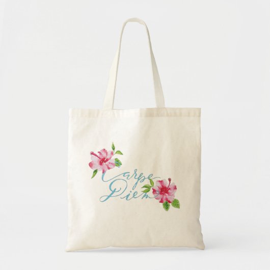 Tote Bag Carpe diem saisir le jour de l'hibiscus tropical (Devant)