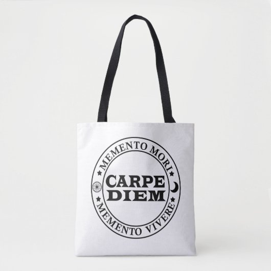 Tote Bag Carpe diem Saisir le jour Mmenro mori (Devant)
