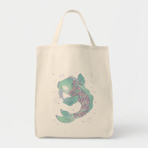 Tote Bag Carpe Koi Pastel Art Populaire Fantaisiste Sous-