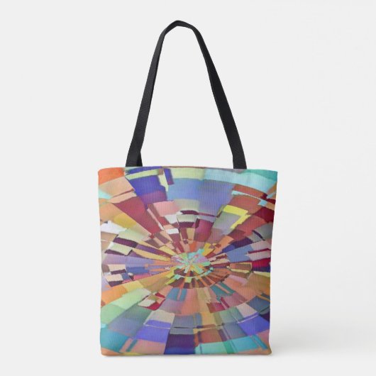 Tote Bag Carré coloré tourbillon Fourre-tout (Dos)