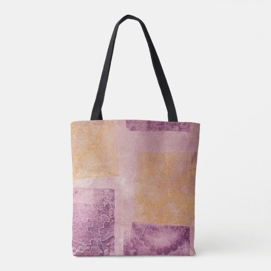 Tote Bag Carré de design violet et or (Dos)