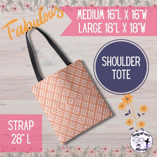 Tote Bag Carré de surface composée de corail géométrique