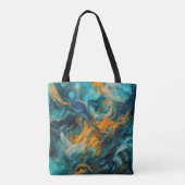 Tote Bag Carré océanique cosmique - Abstrait coloré (Dos)