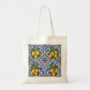 Tote Bag Carreau d'azulejo au citron méditerranéen