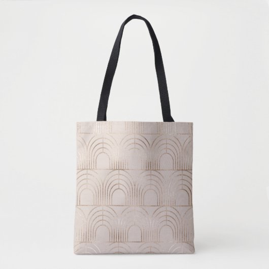 Tote Bag Carreaux Arc Or Art Déco. (Devant)