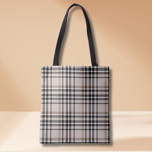 Tote Bag Carreaux Beige