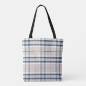 Tote Bag Carreaux Beige Bleu Classique (Dos)