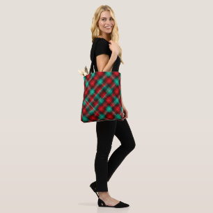 Tote Bag Carreaux de fête rouges et verts