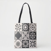 Tote Bag Carreaux de fleurs élégants (Devant)
